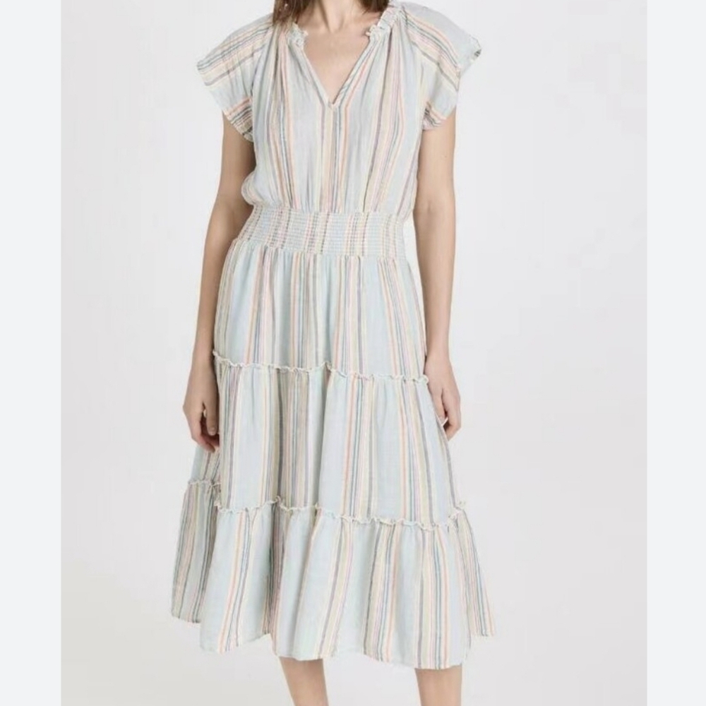 Rails Amellia Linen Blend Midi Spring Dress In Sag Harbor